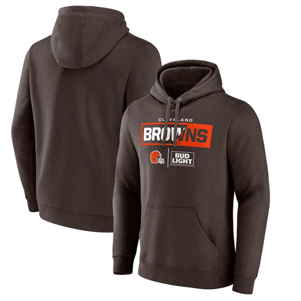 Men's Cleveland Browns Brown x Bud Light Pullover Hoodie - Click Image to Close